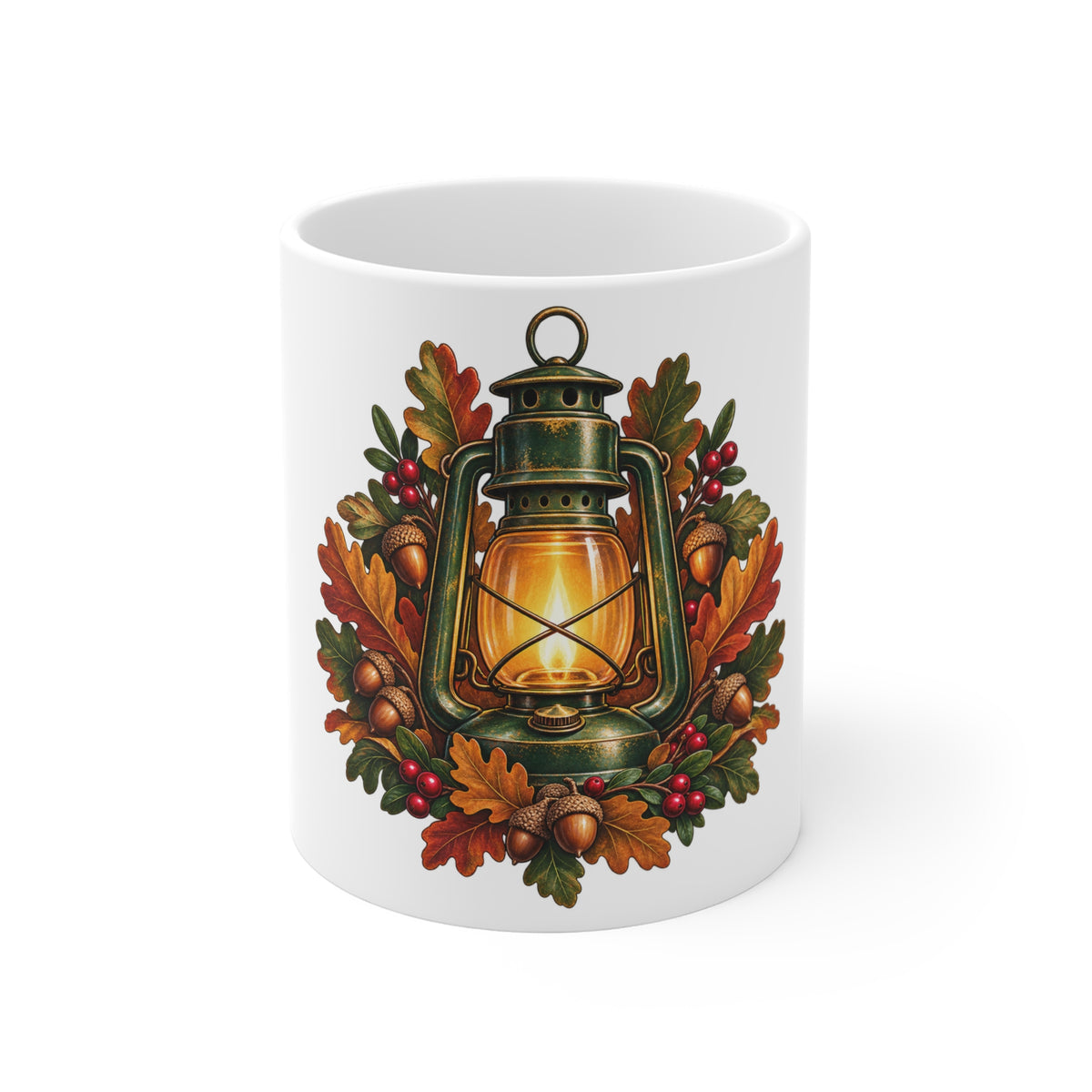 Autumn Oak Lantern and Acorns Mug