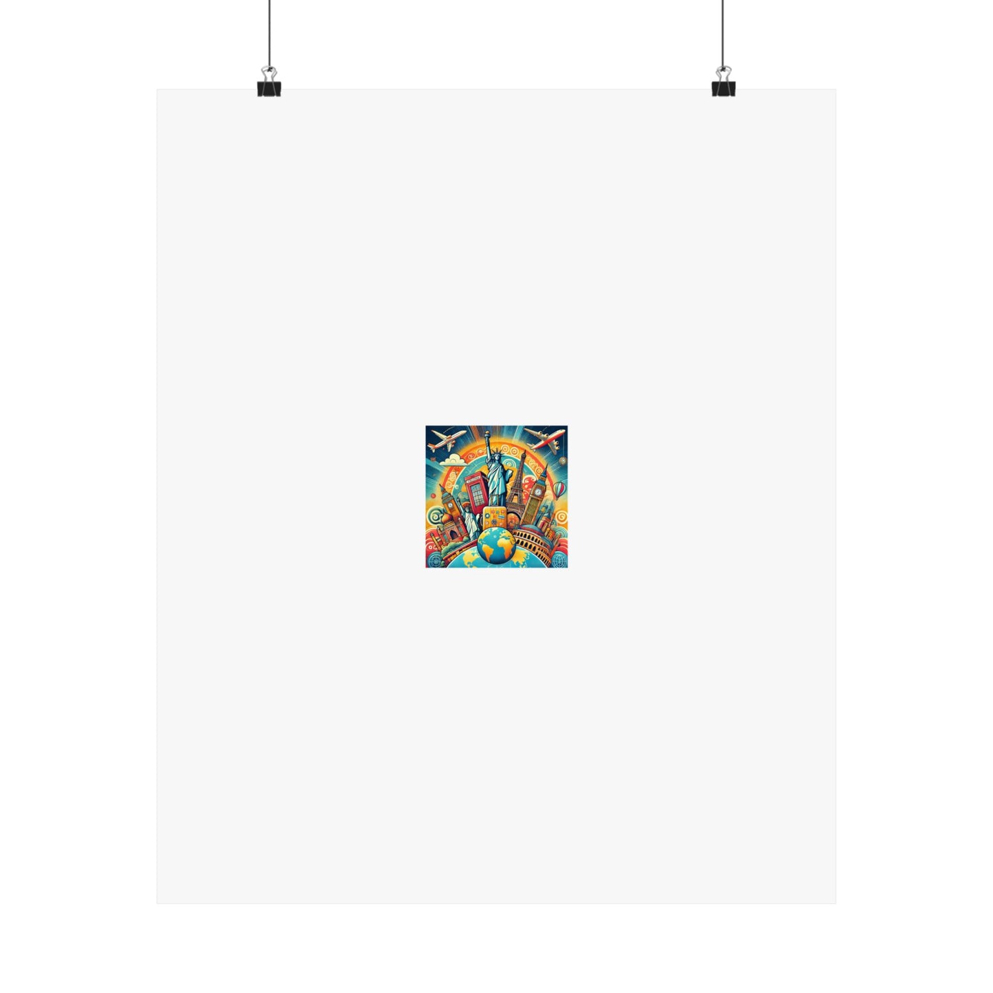 Global Landmark Adventure Collage Colorful Travel Poster