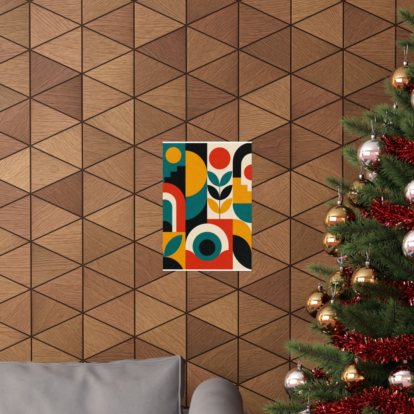 Mid Century Arches Botanical Geometric Abstract Poster