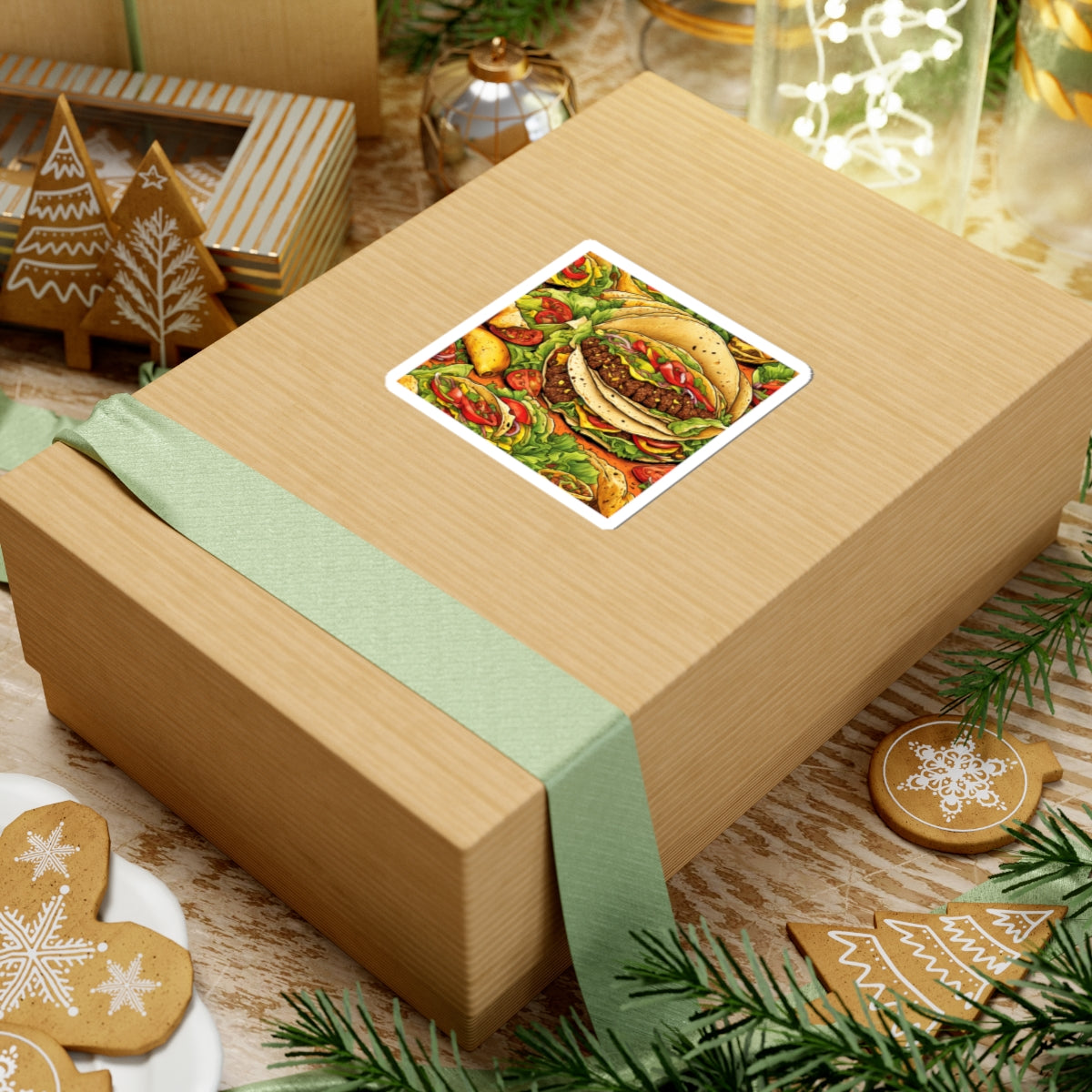 Stacked Taco Fiesta Foodie Gift Art Sticker
