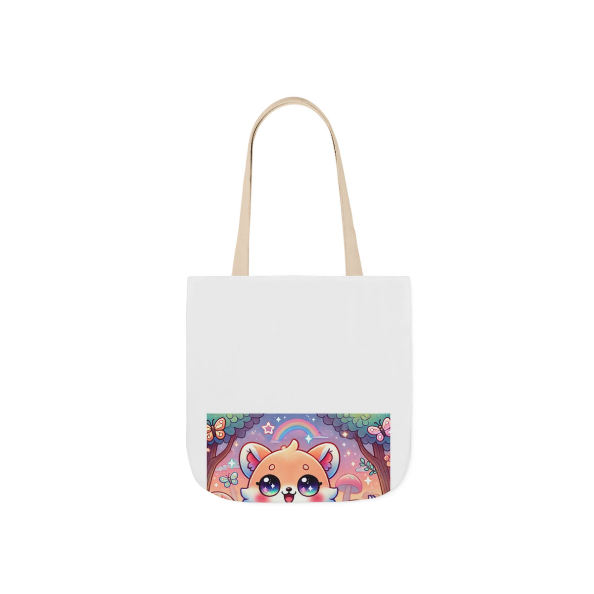 Pastel Woodland Fox Mushroom Kawaii Canvas Tote Bag