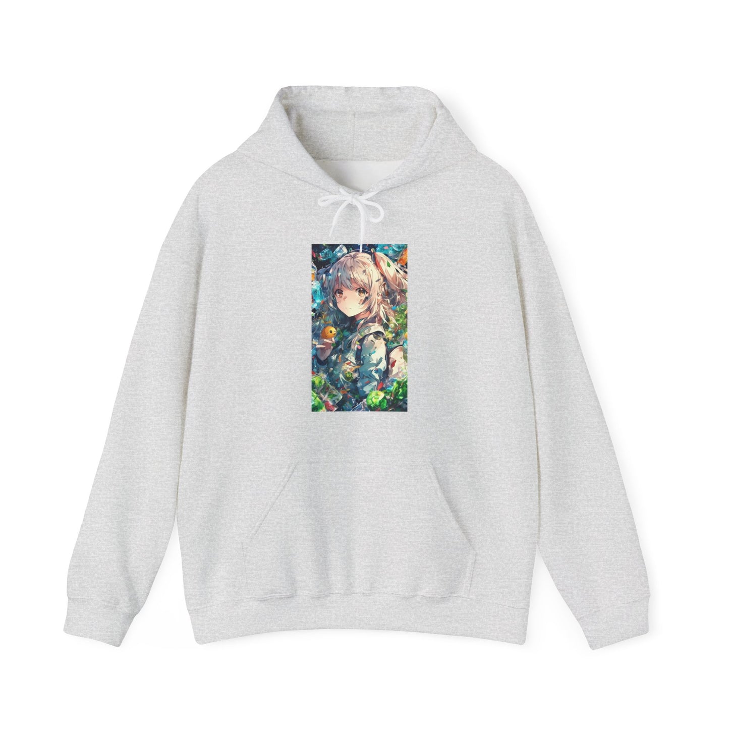 Crystal Bottle Anime Portrait Colorful Graphic Hoodie
