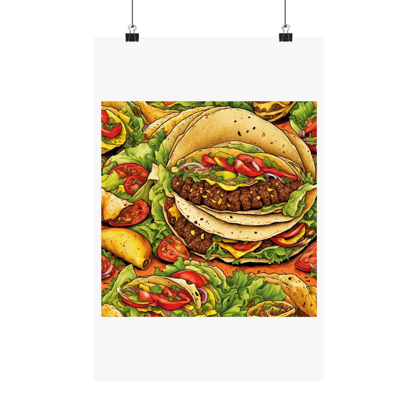 Stacked Taco Fiesta Foodie Gift Art Poster