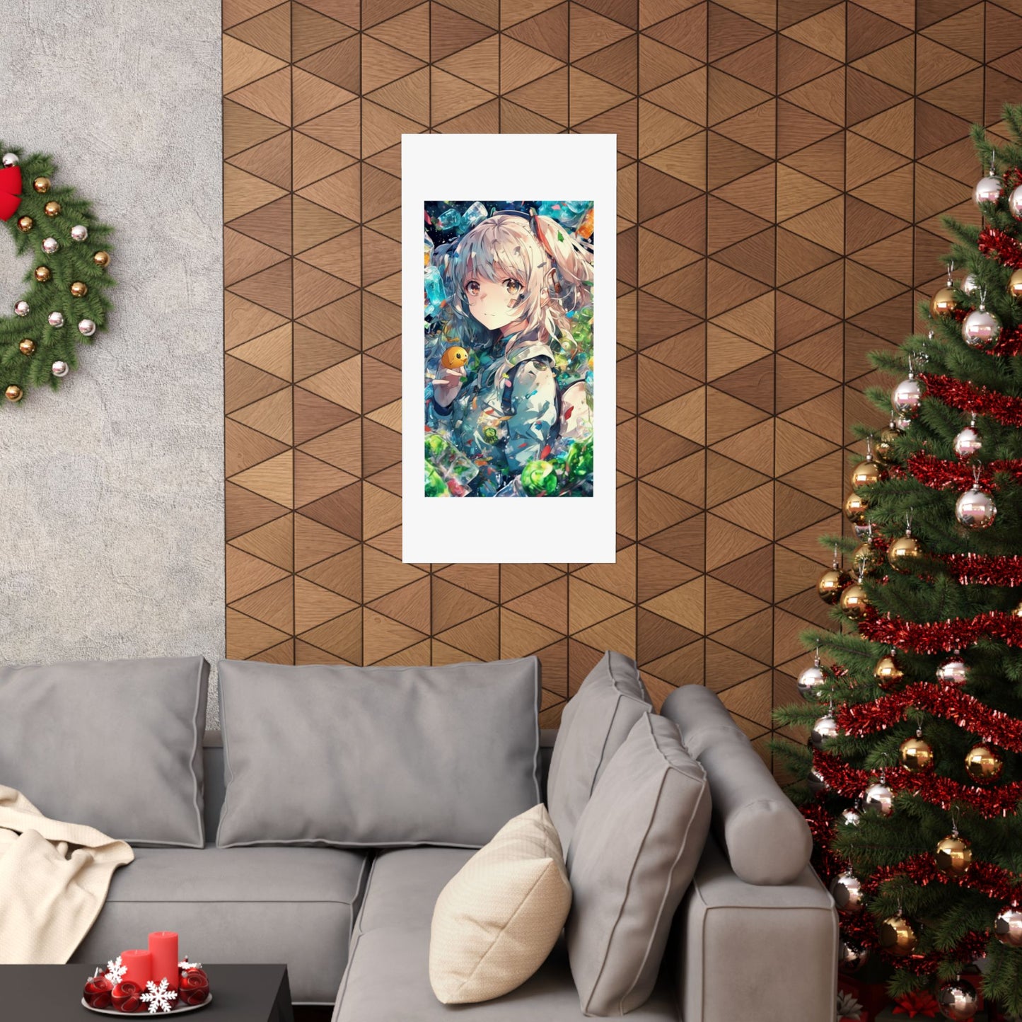 Crystal Bottle Anime Portrait Colorful Wall Poster