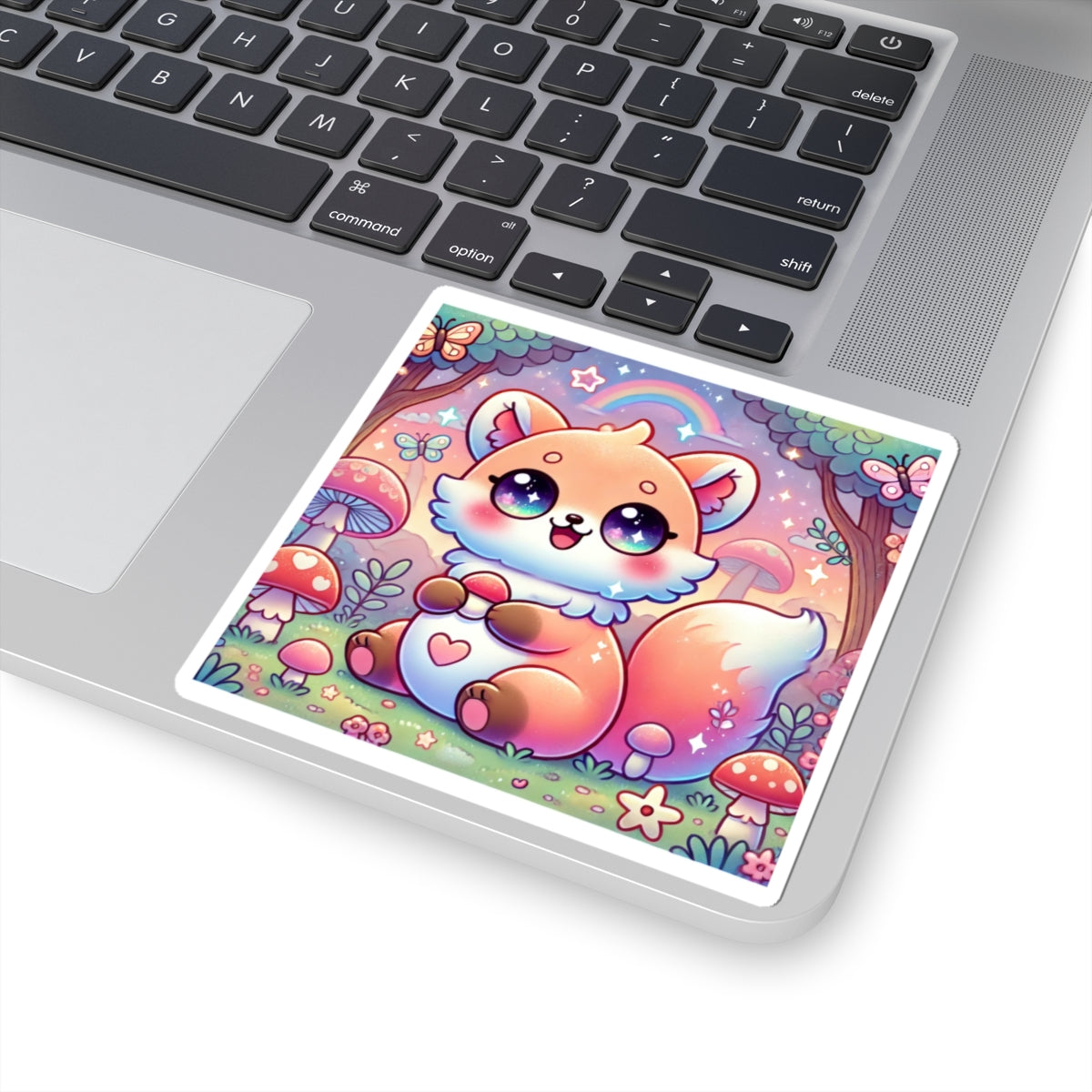 Pastel Woodland Fox Mushroom Kawaii Sticker