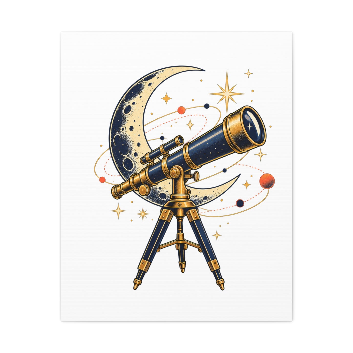 Vintage Telescope Celestial Astronomy Canvas