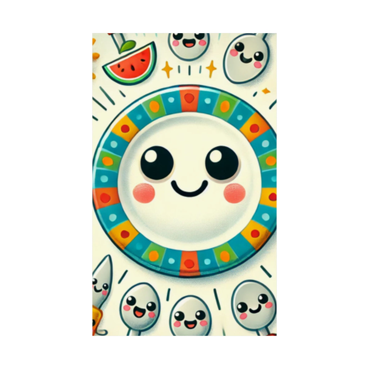 Happy Little Kitchen Club Kawaii Food Poster Kitchen Wall Art Decor