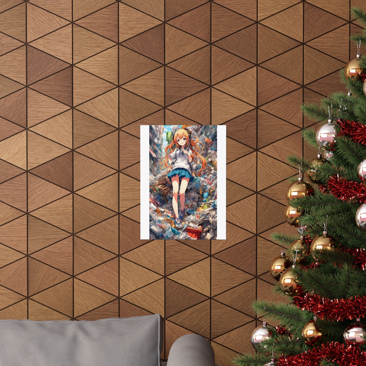 Recycling Rescue Anime Heroine Eco Street Art Poster