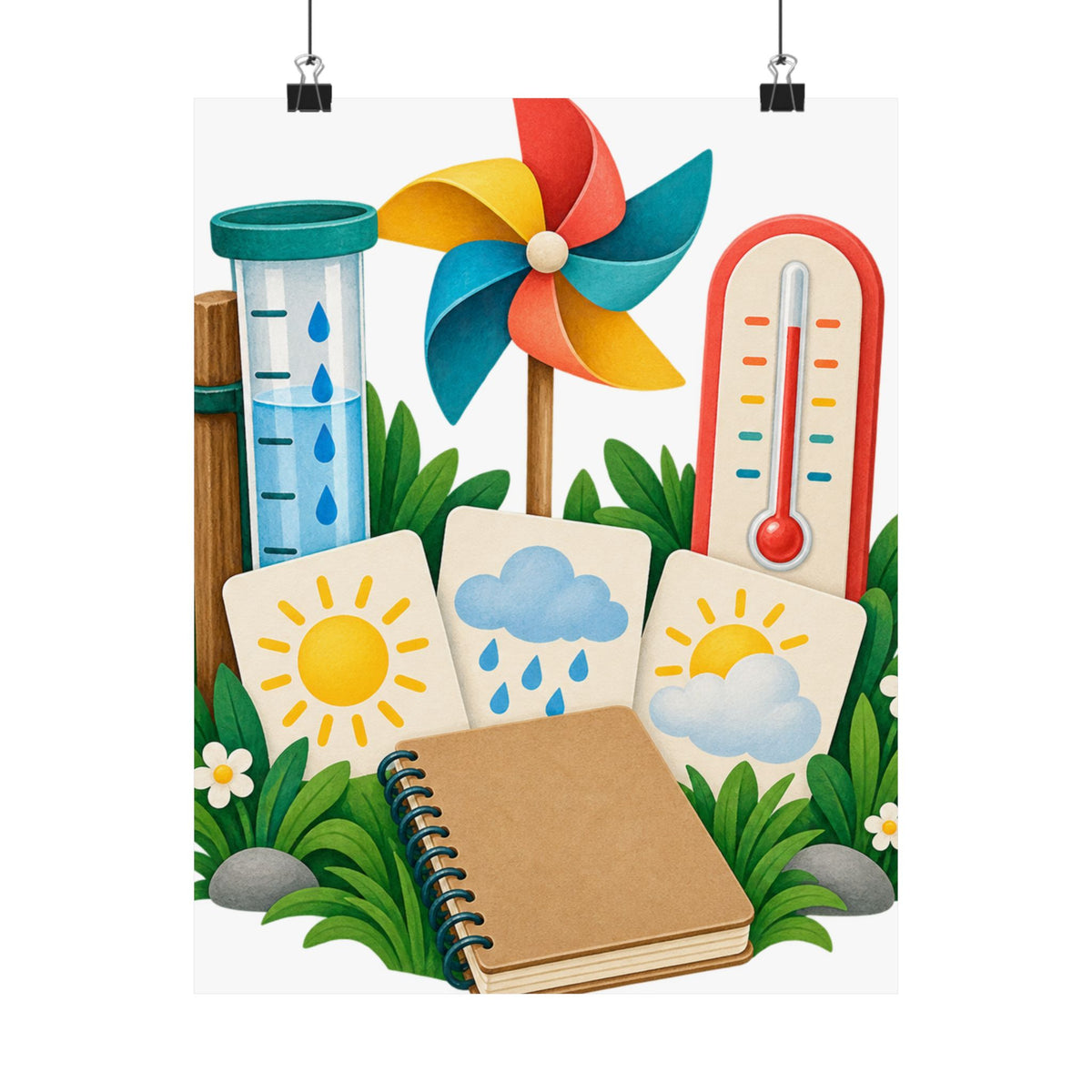 Colorful Backyard Weather Watching Kit Poster