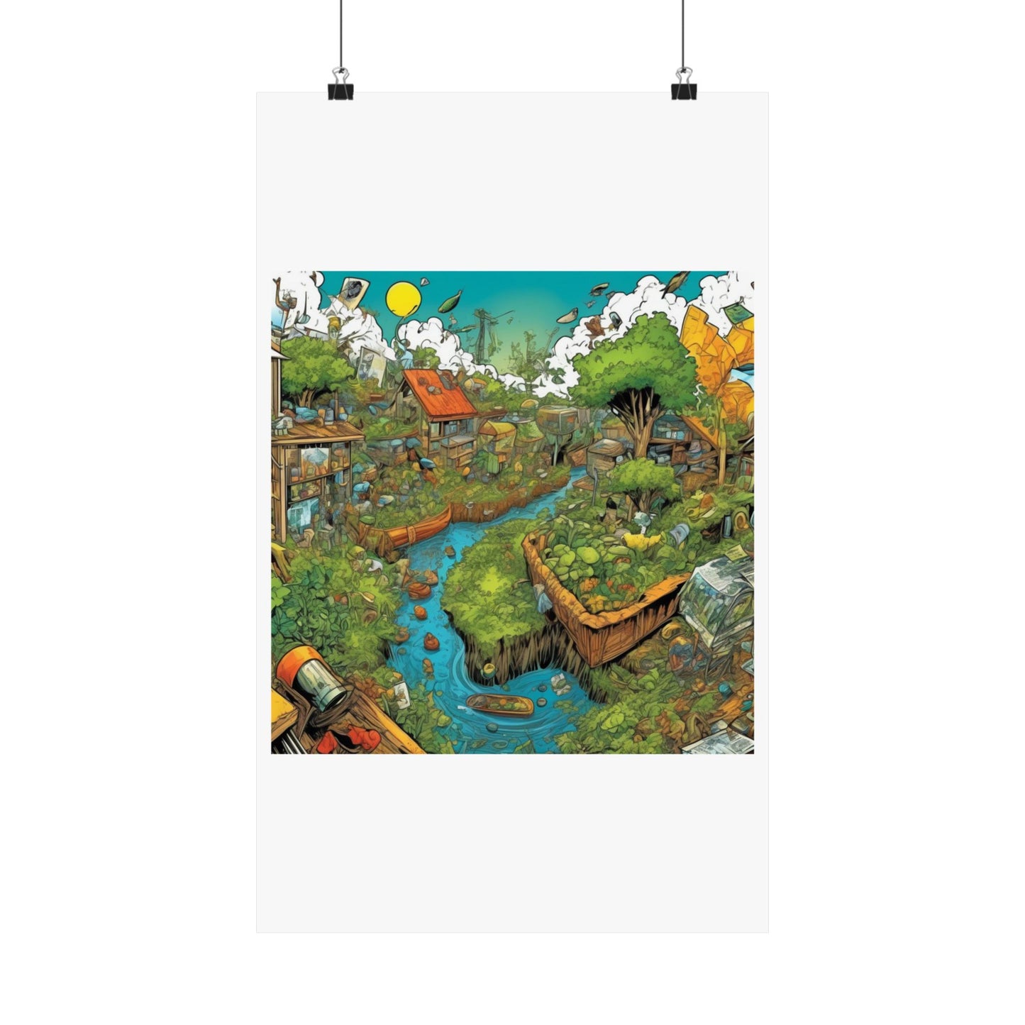Whimsical Garden Stream Nature Gift Art Poster