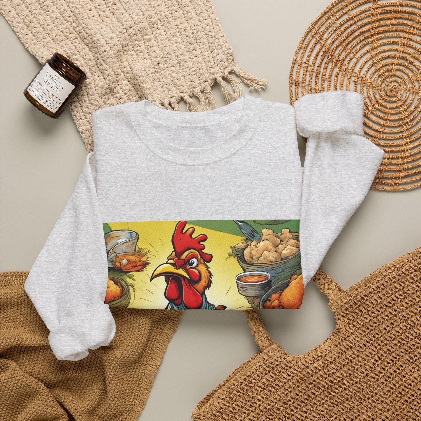 Funny Chicken Fried Food Comfort Food Art Sweatshirt
