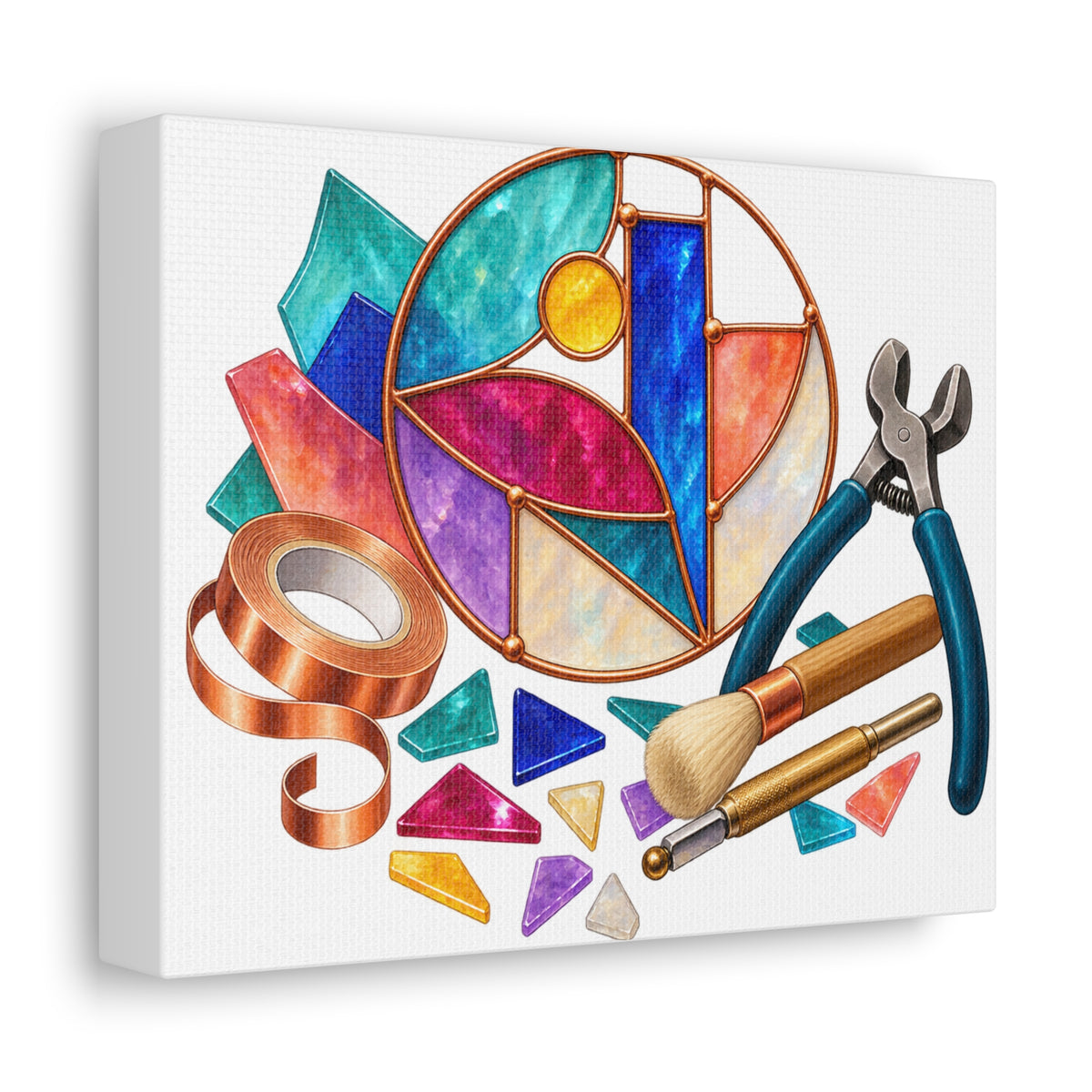 Abstract Stained Glass Suncatcher Workshop Canvas