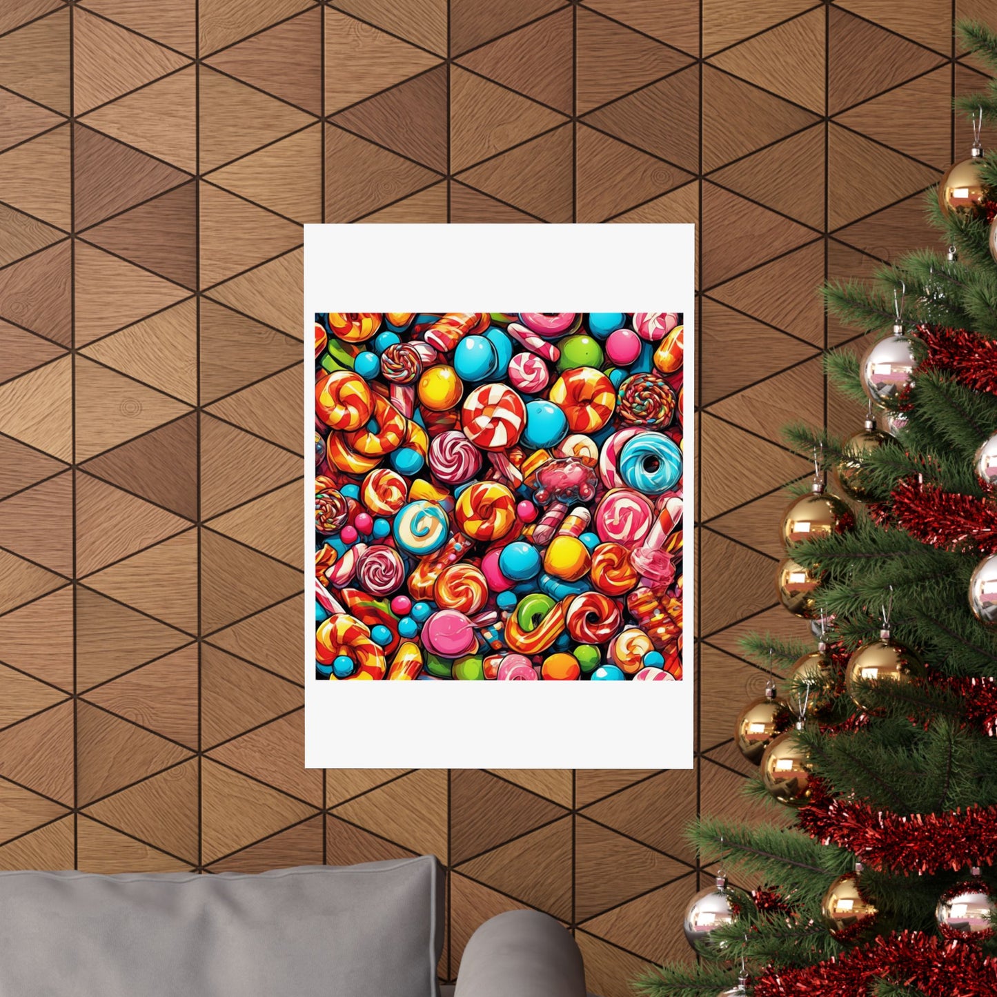 Colorful Candy and Lollipop Pattern Poster