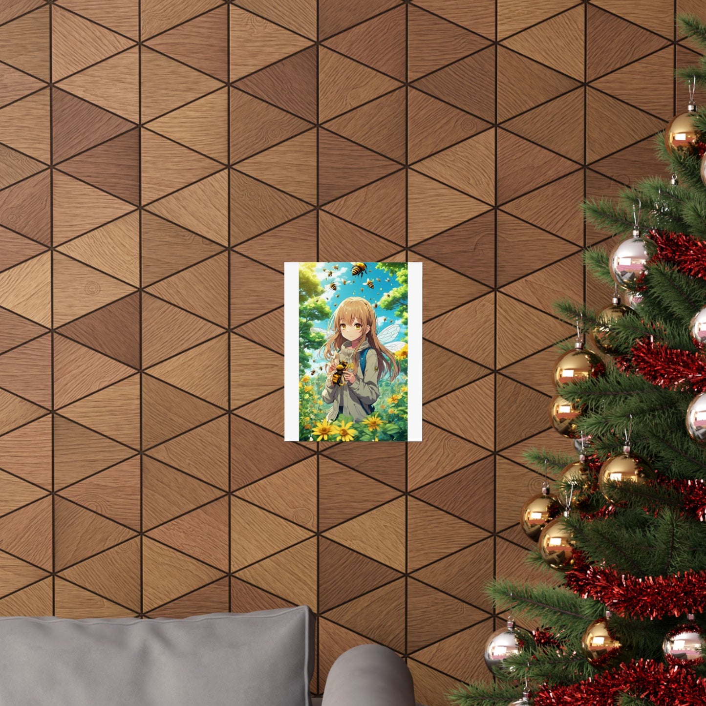 Bee Fairy Garden Anime Nature Art Poster