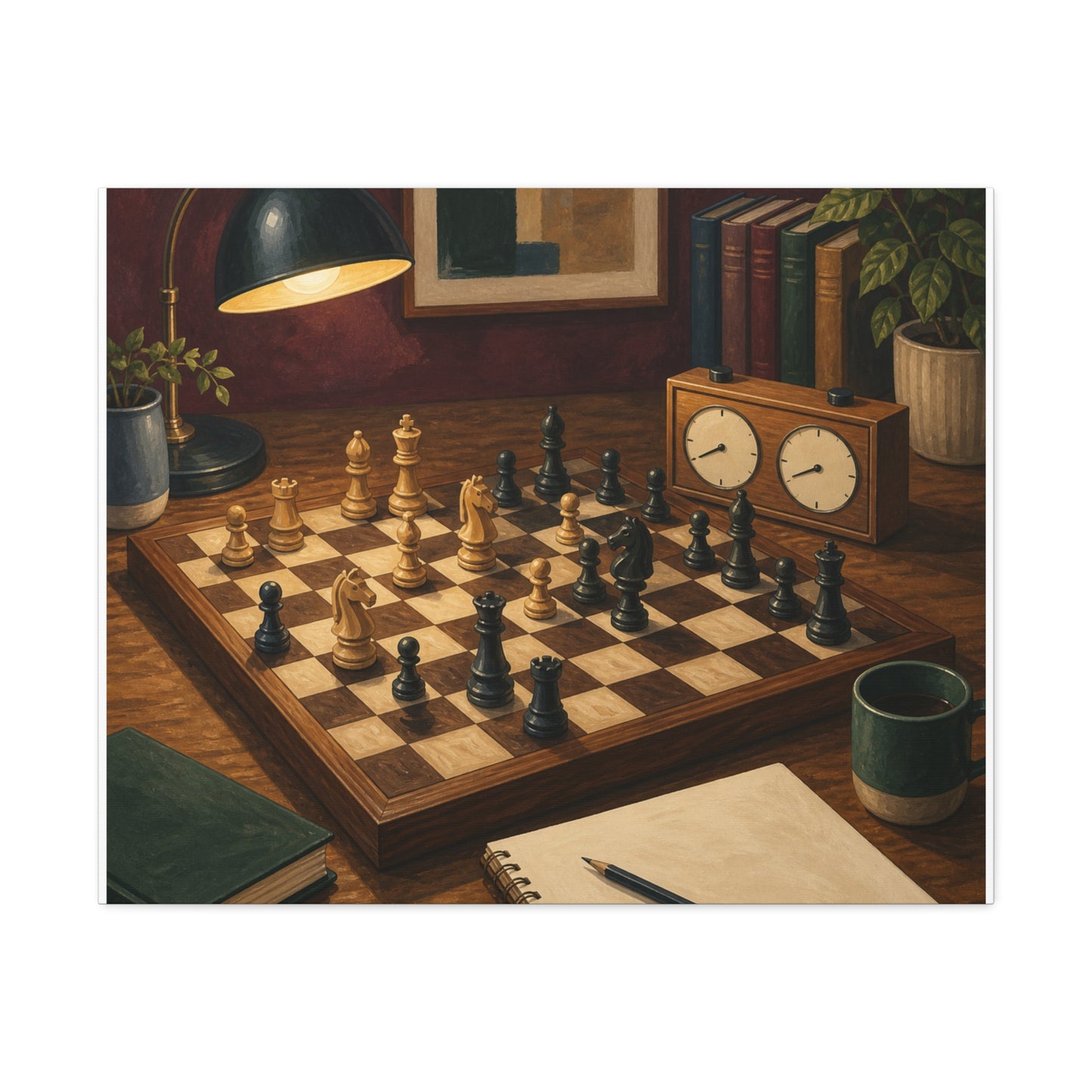 Cozy Chess Strategy Game Hobby Canvas Art