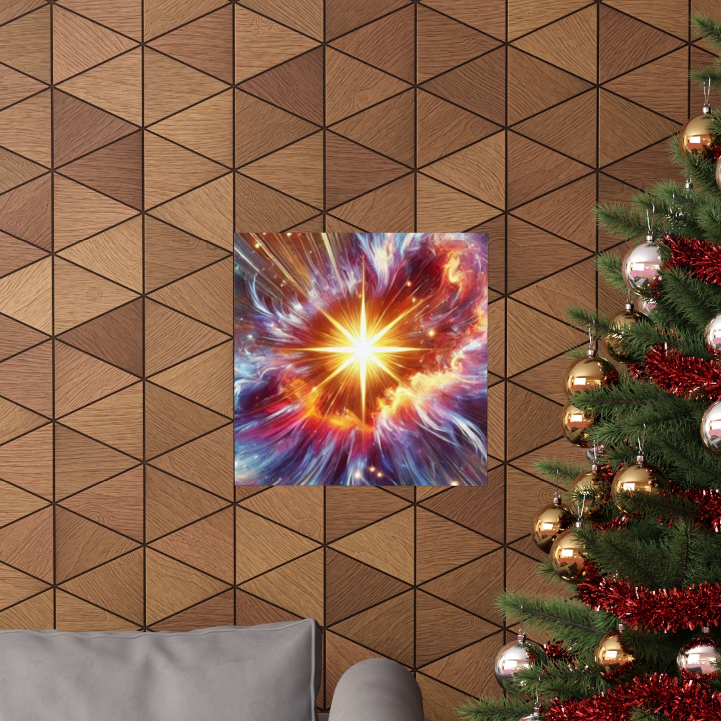 Cosmic Starburst Energy Abstract Space Poster Wall Art Decor