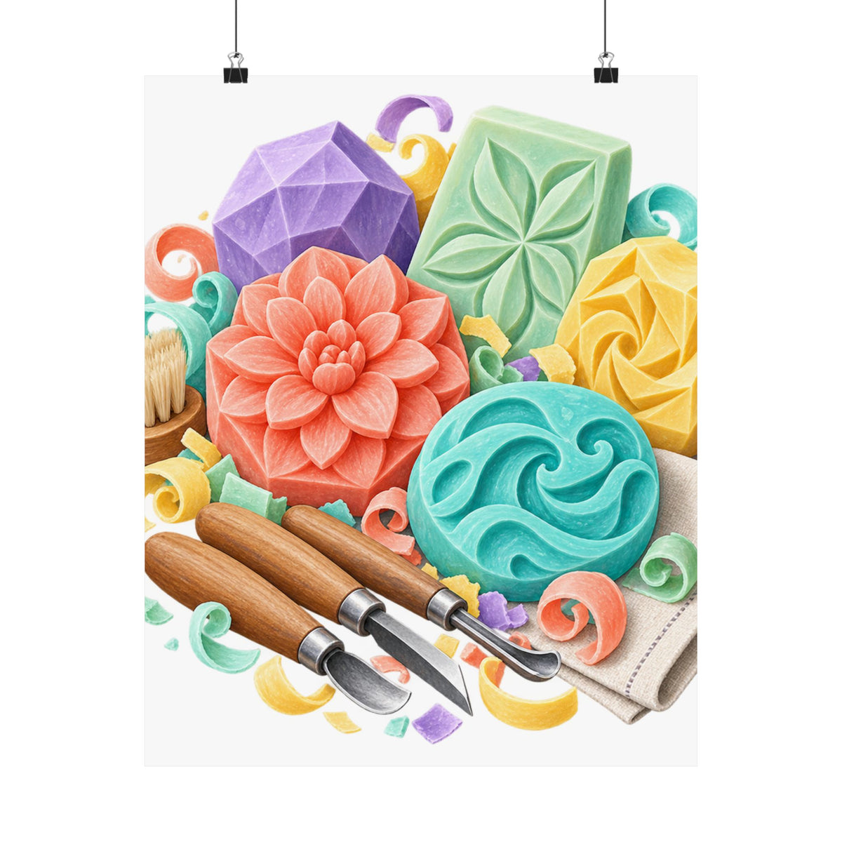 Colorful Soap Carving Workshop Poster