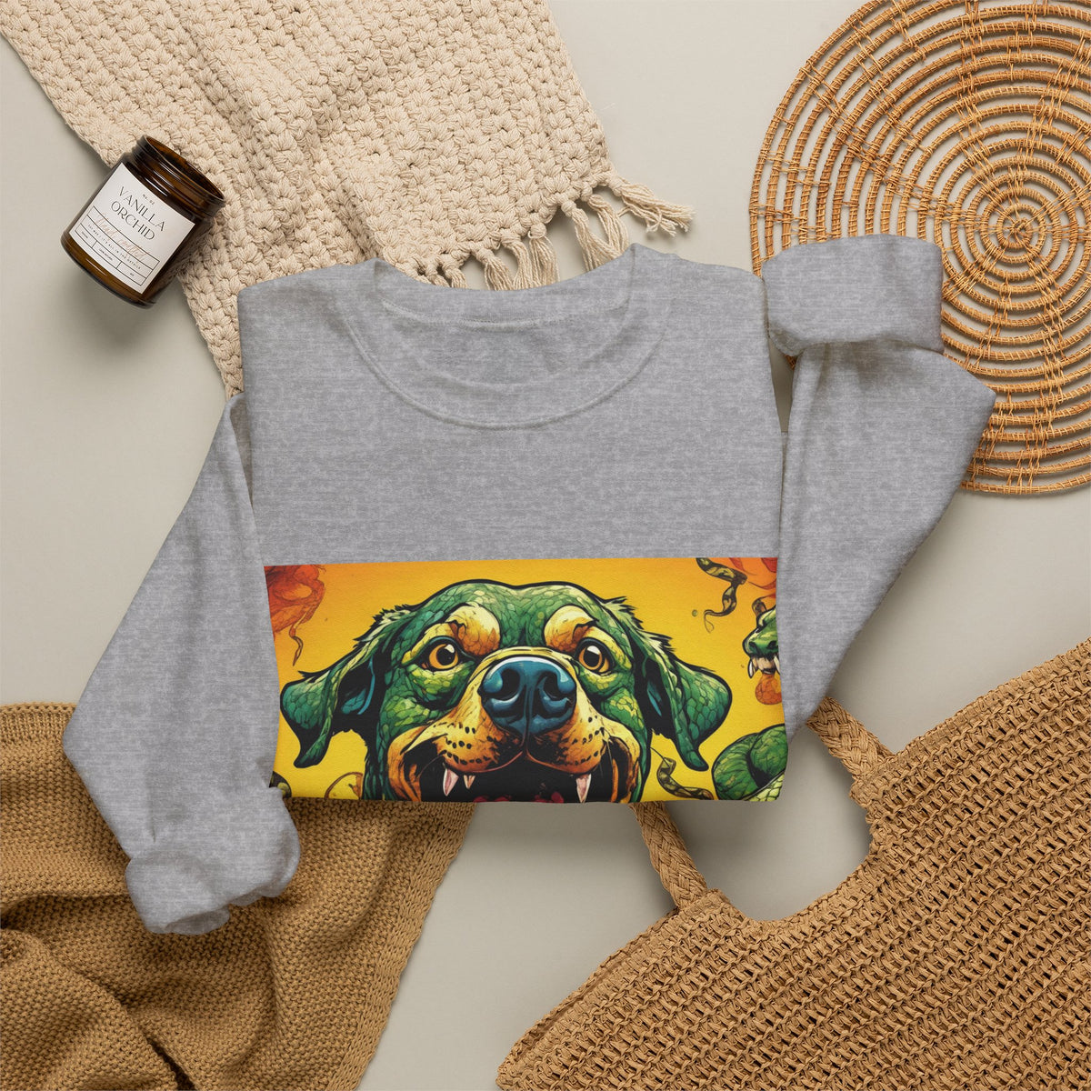 Surreal Serpent Hound Dark Fantasy Art Sweatshirt