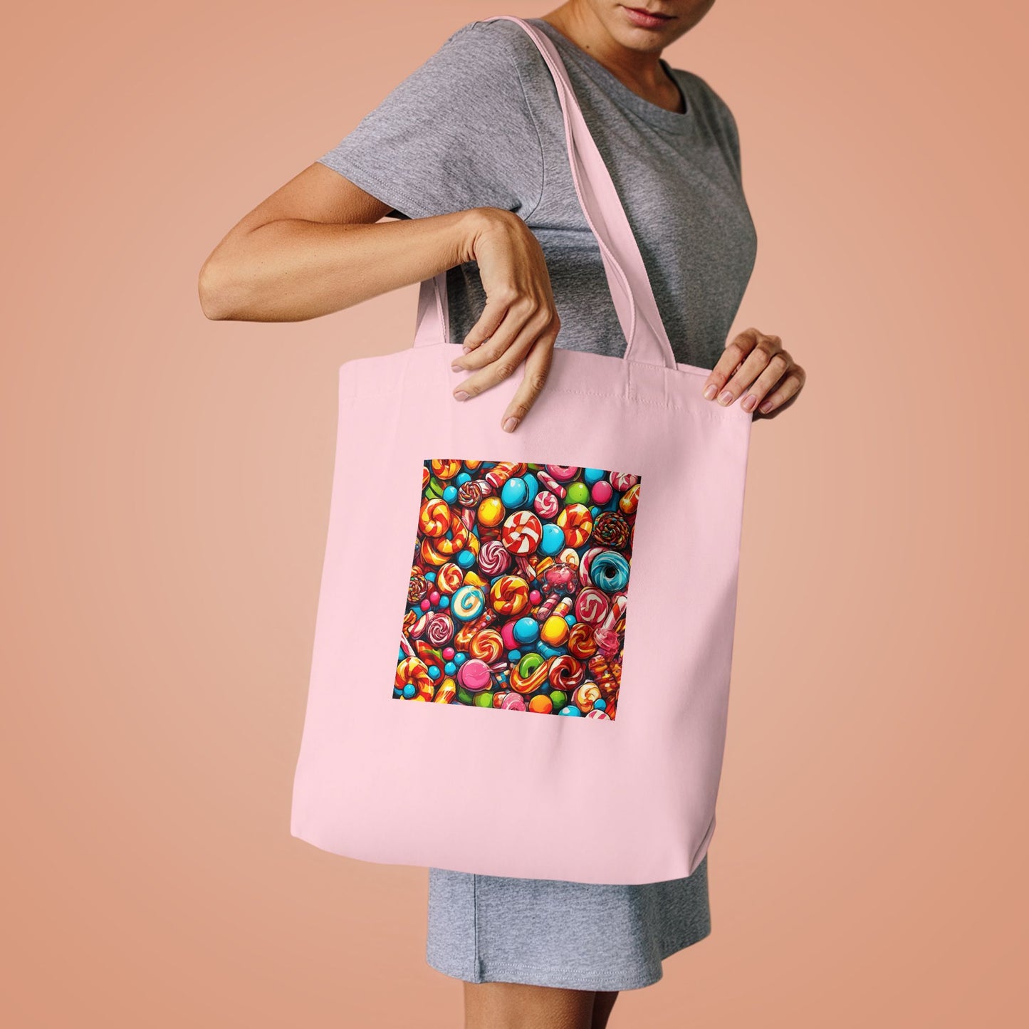 Colorful Candy and Lollipop Pattern Tote Bag