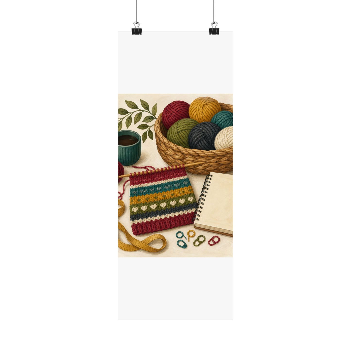 Cozy Knitting and Yarn Hobby Art Poster
