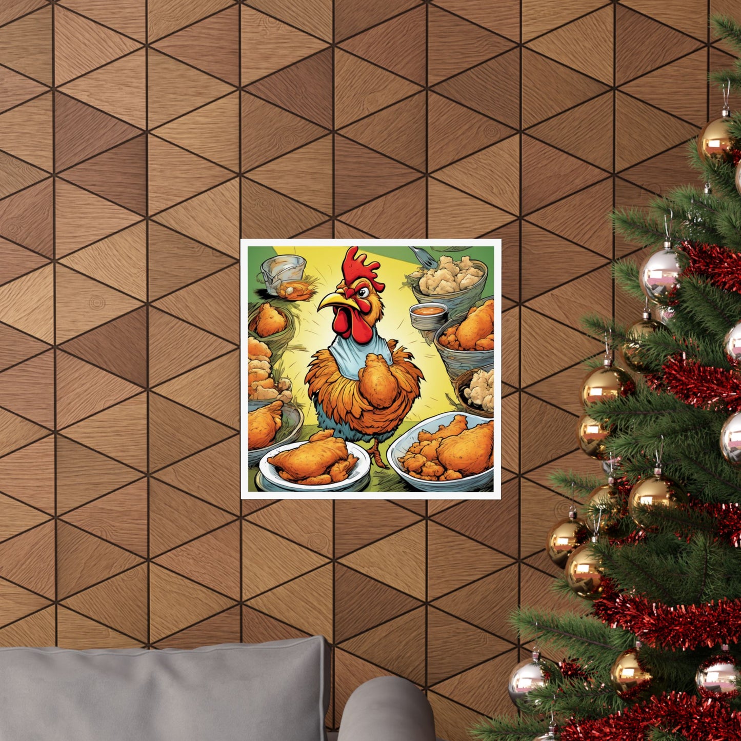 Funny Chicken Fried Food Comfort Food Art Poster