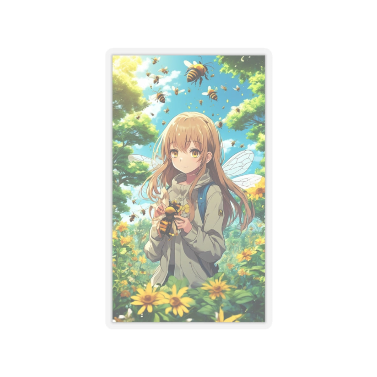 Bee Fairy Garden Anime Nature Art Sticker