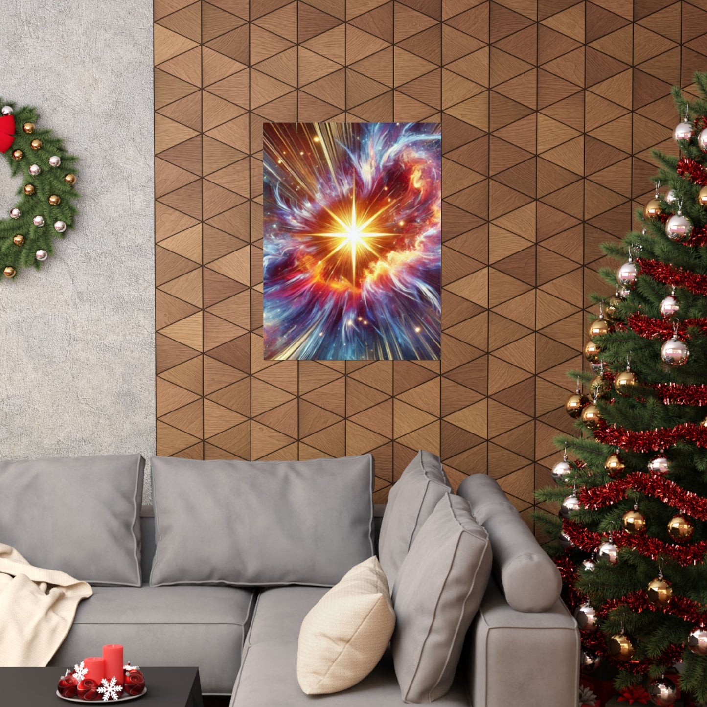 Cosmic Starburst Energy Abstract Space Poster Wall Art Decor
