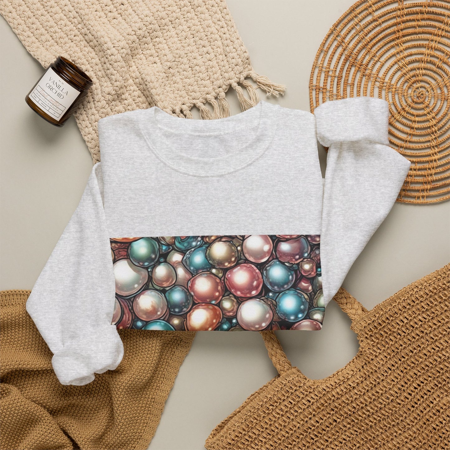 Rainbow Pearl Marble Abstract Gift Art Sweatshirt