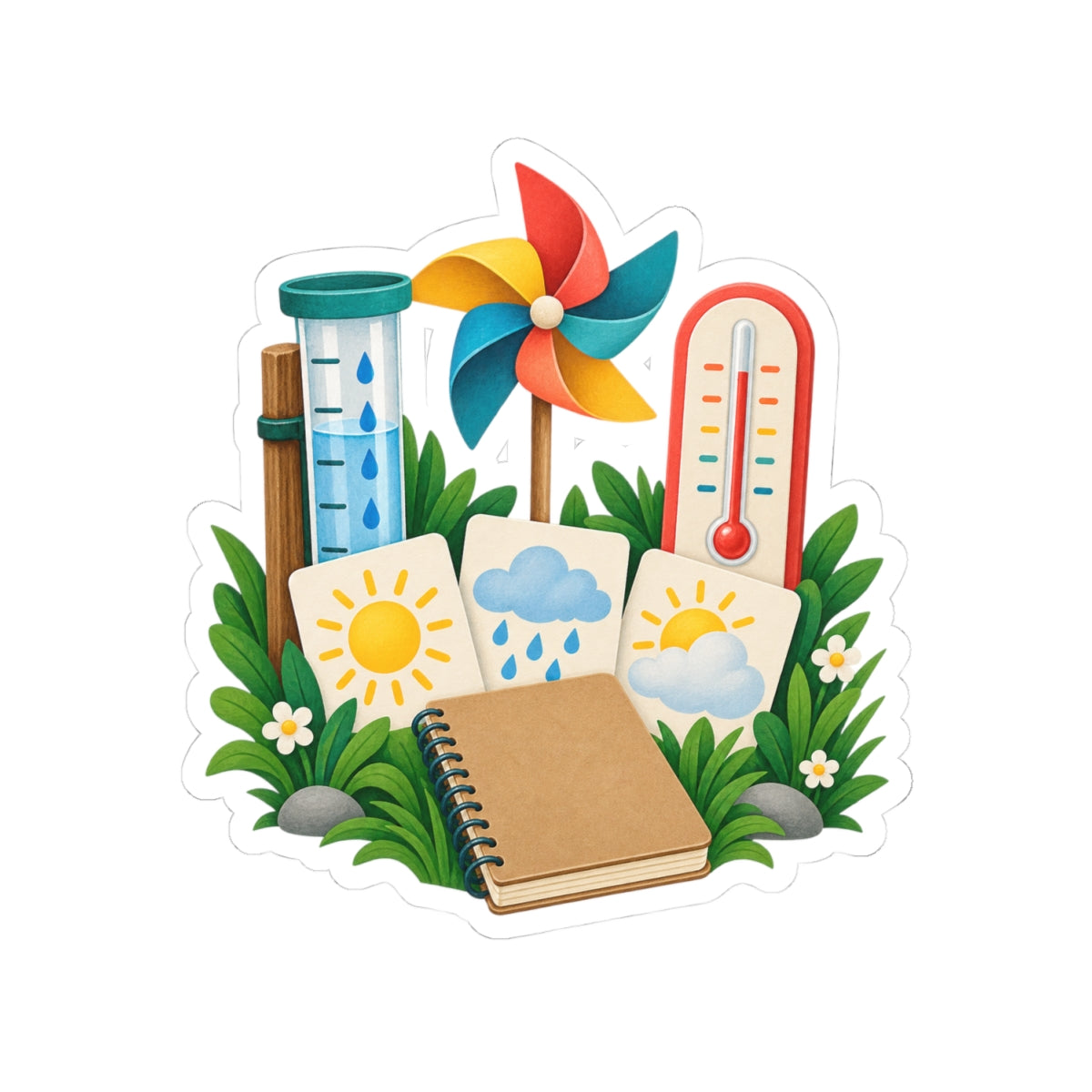 Colorful Backyard Weather Watching Kit Sticker