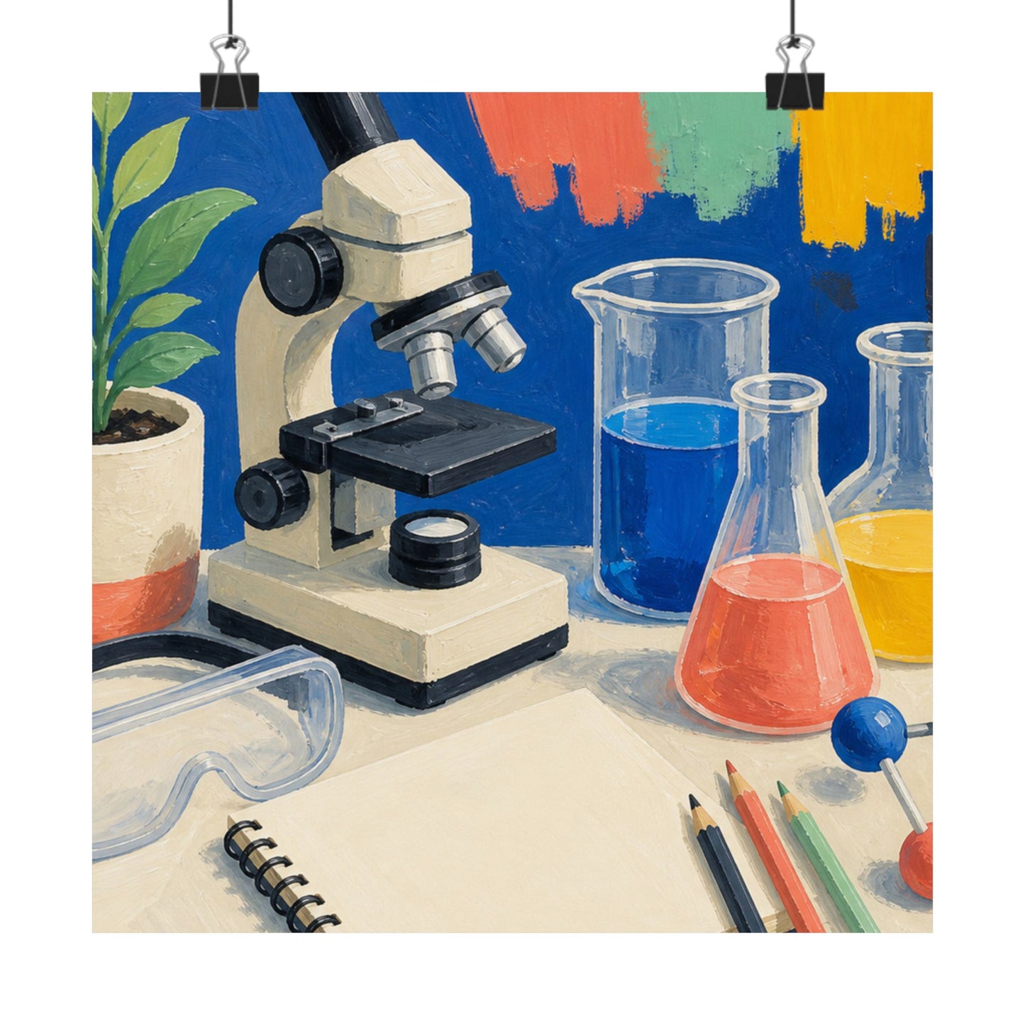Colorful Science Lab Learning Art Poster