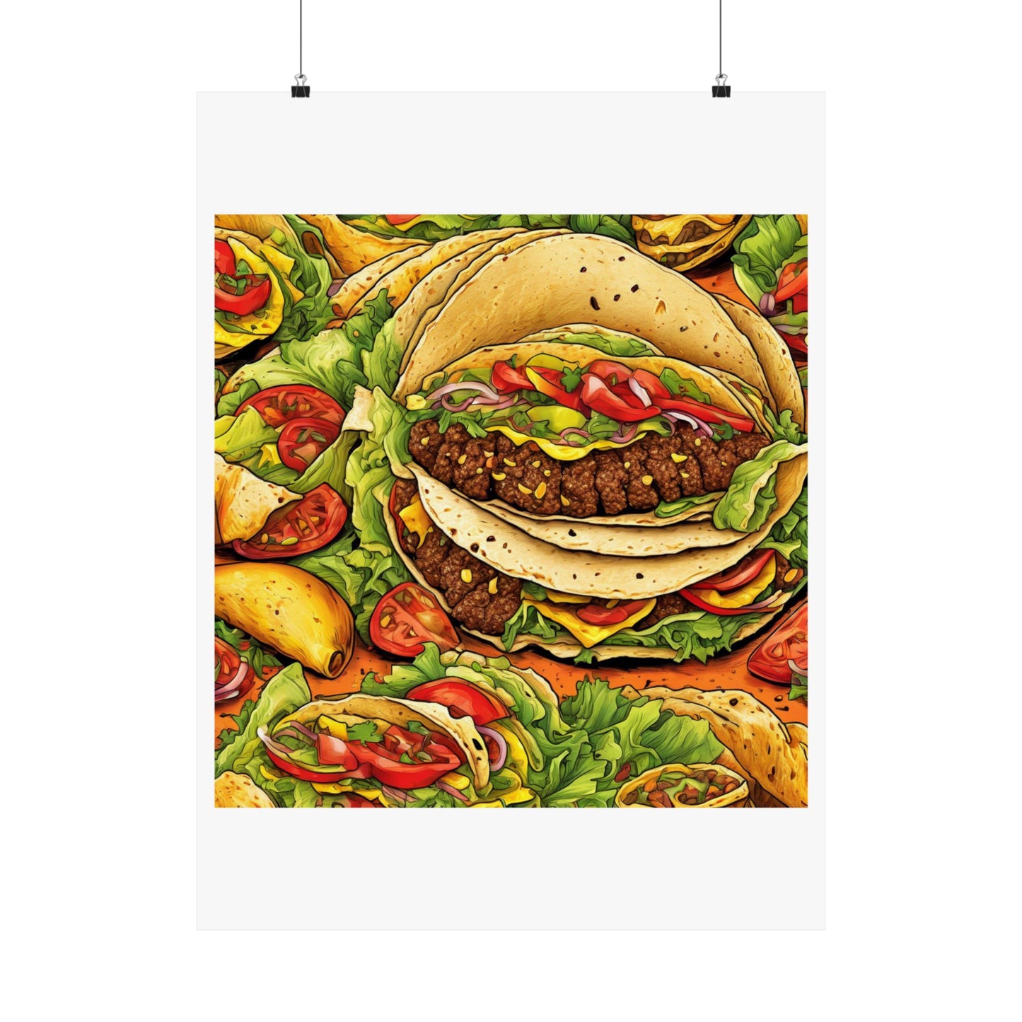 Stacked Taco Fiesta Foodie Gift Art Poster