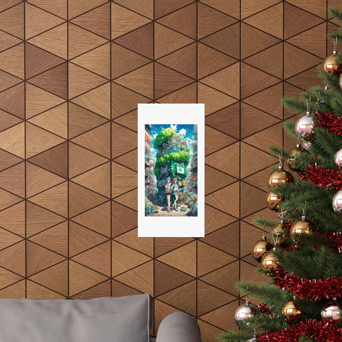 Urban Recycling Anime Friends Green City Wall Poster