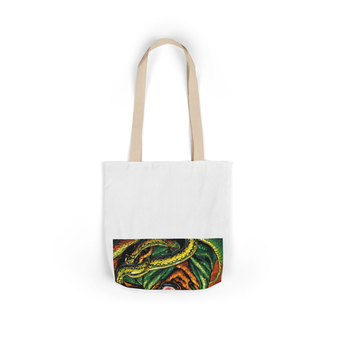 Surreal Serpent Hound Dark Fantasy Canvas Tote Bag