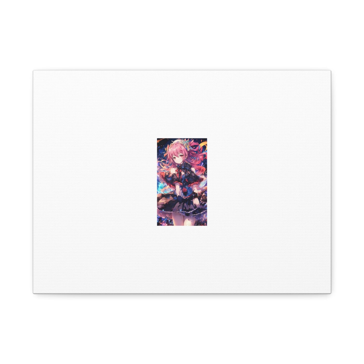 Pink Haired Fantasy Heroine Anime Portrait Canvas Wall Art