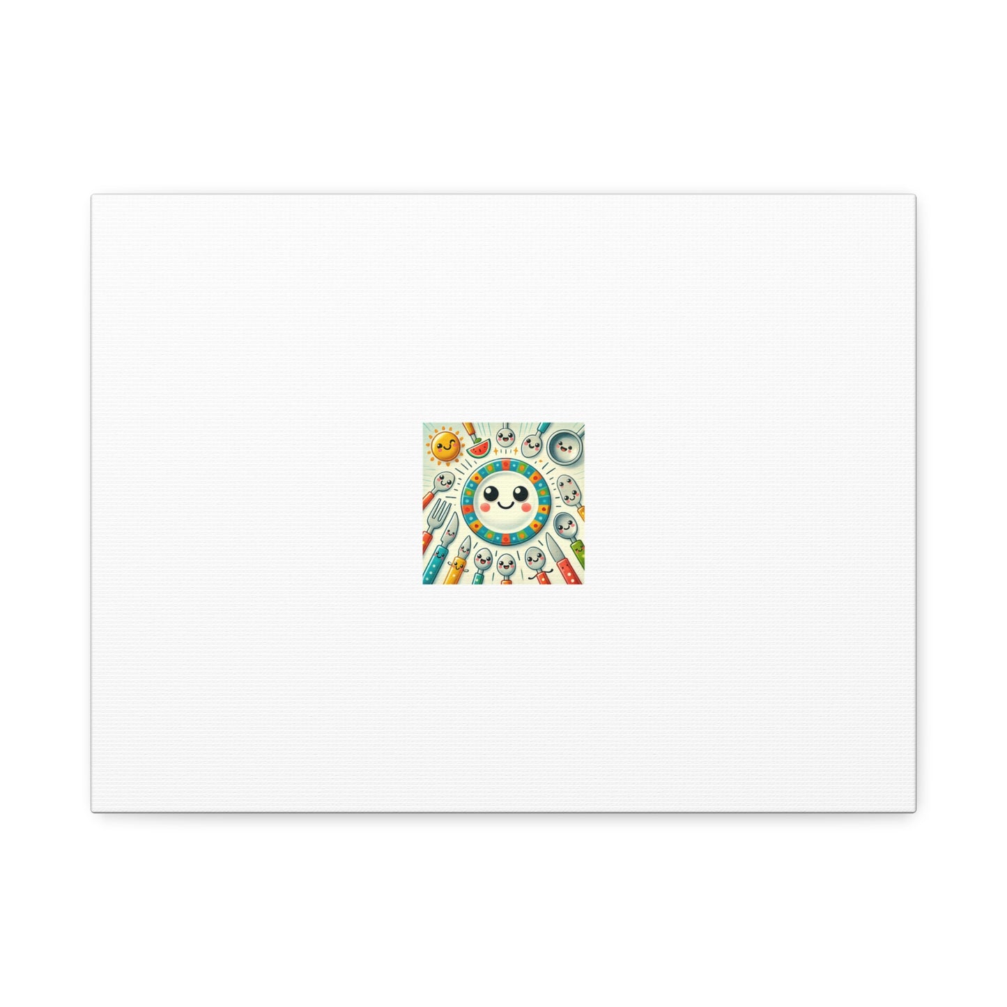 Happy Little Kitchen Club Kawaii Food Canvas Kitchen Wall Art Decor Gift