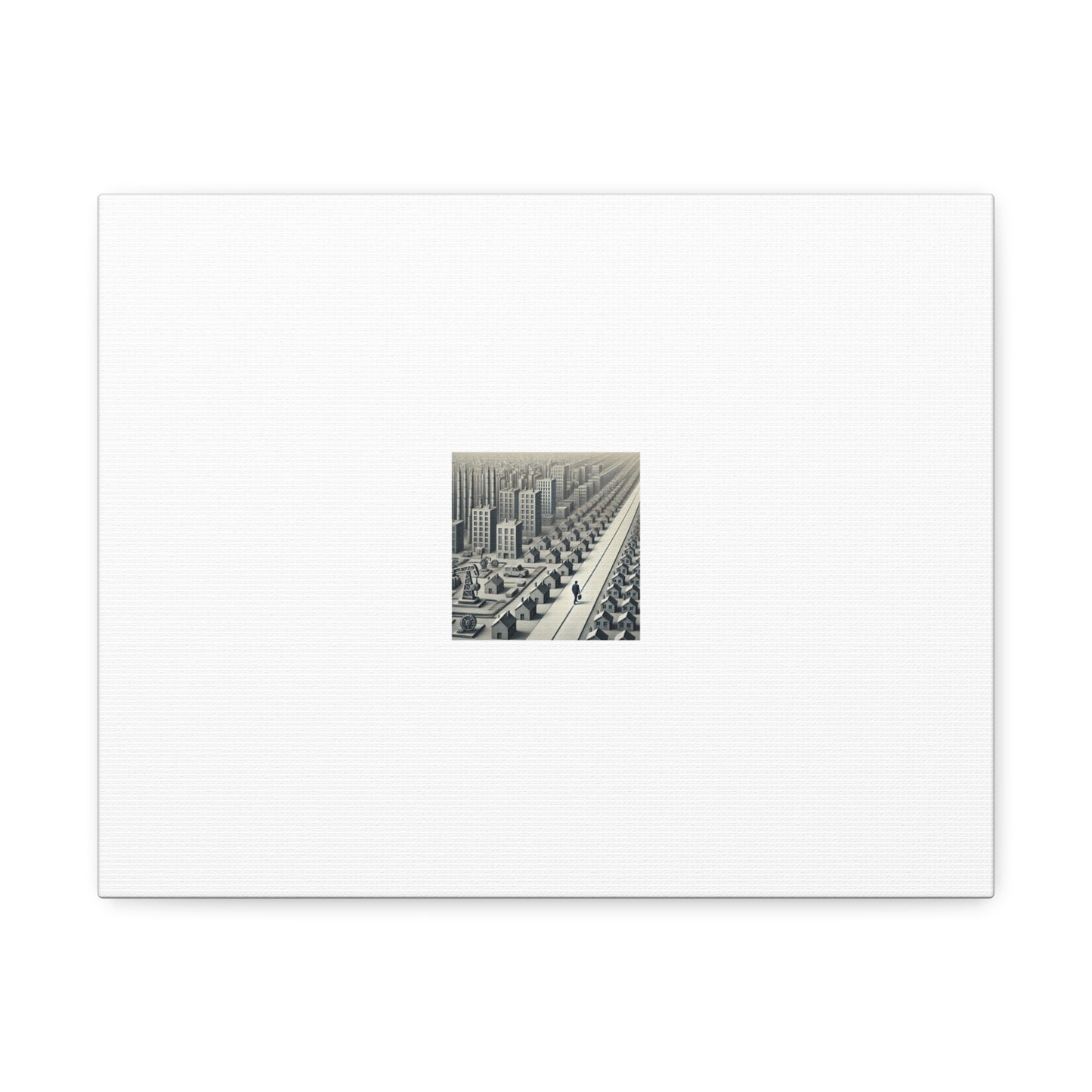 Monochrome Urban Factory Cityscape Canvas Industrial Wall Art Gift