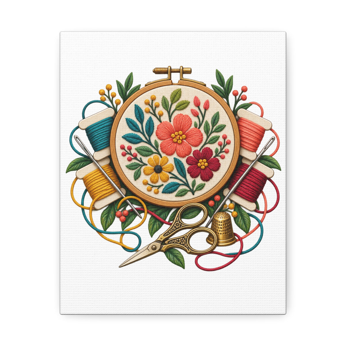 Botanical Embroidery Workshop Canvas