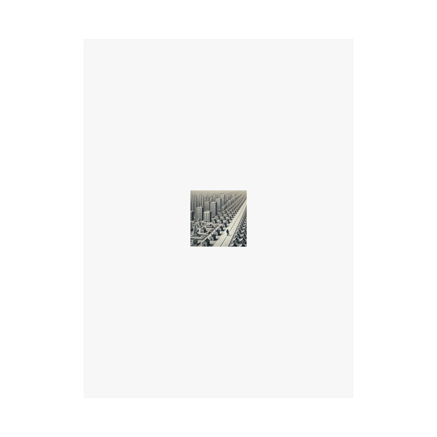 Monochrome Urban Factory Cityscape Poster Industrial Wall Art Gift