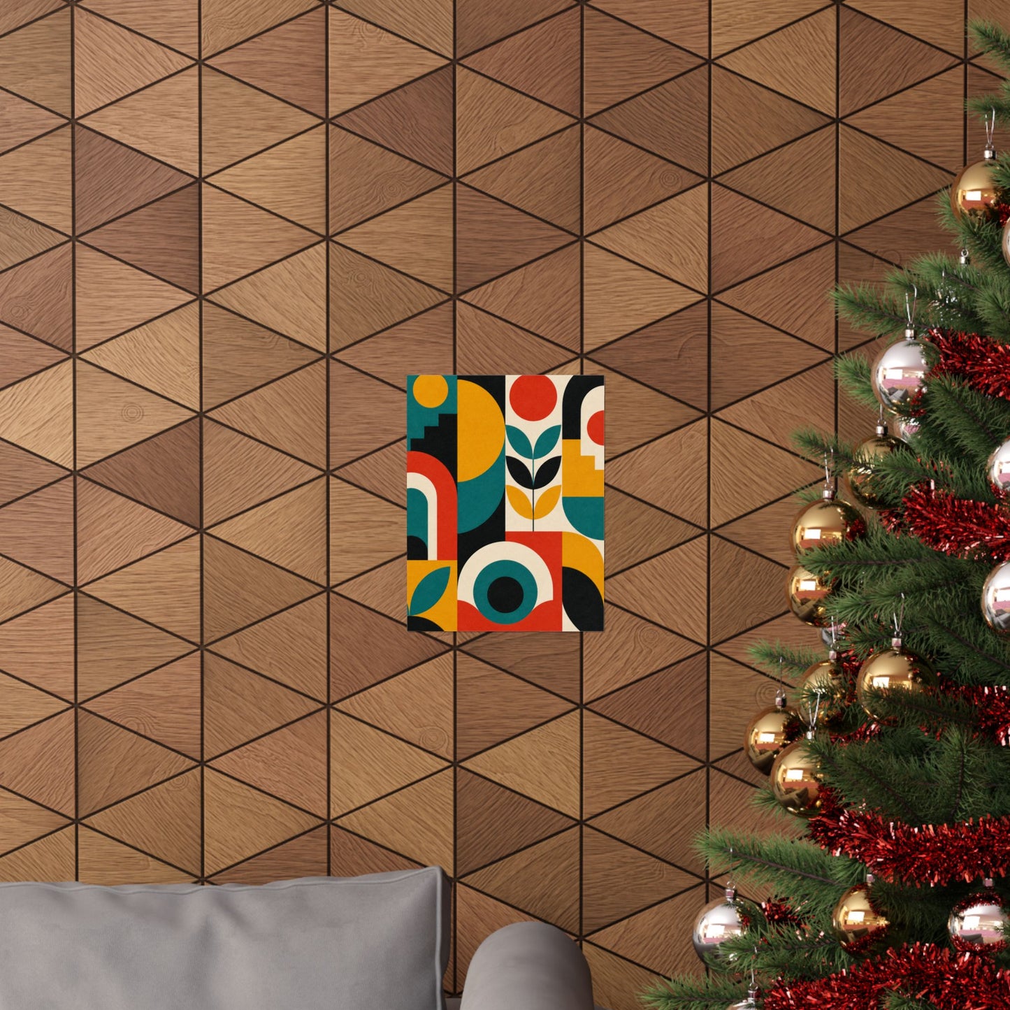 Mid Century Arches Botanical Geometric Abstract Poster