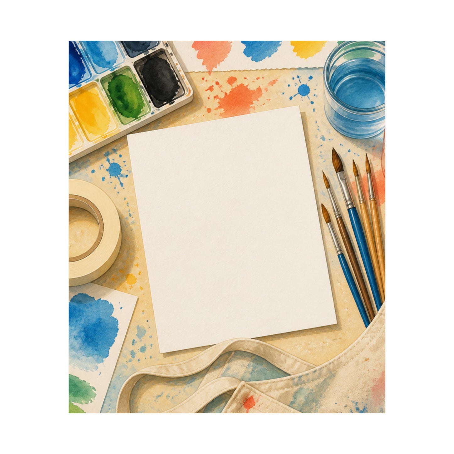 Bright Watercolor Painting Hobby Art Poster