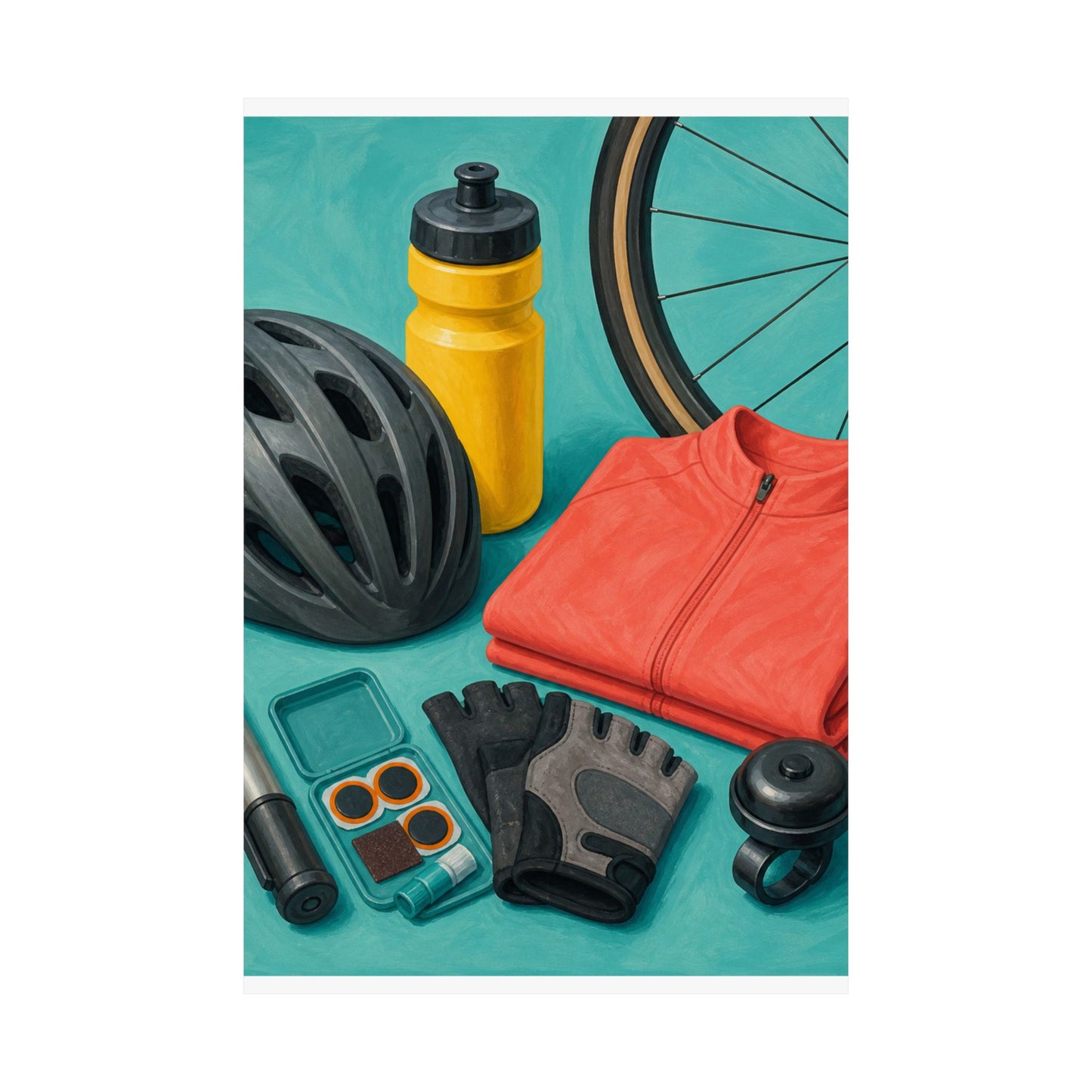 Colorful Cycling Gear Hobby Poster