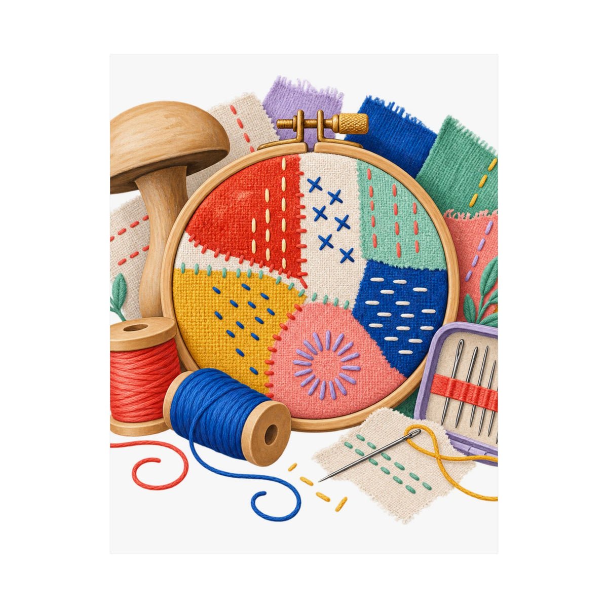 Colorful Visible Mending Workshop Poster
