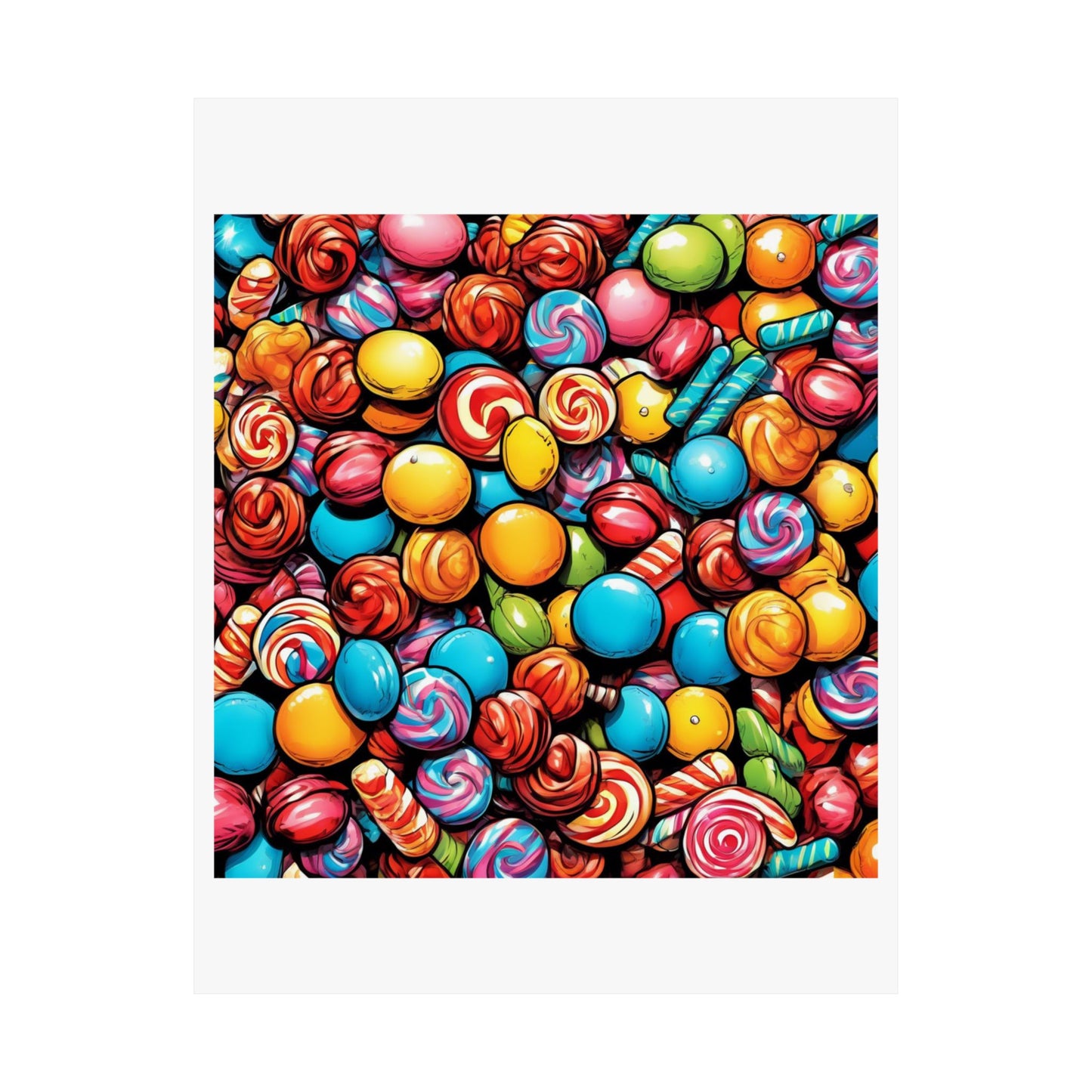 Colorful Candy Pattern Sweets Gift Art Poster