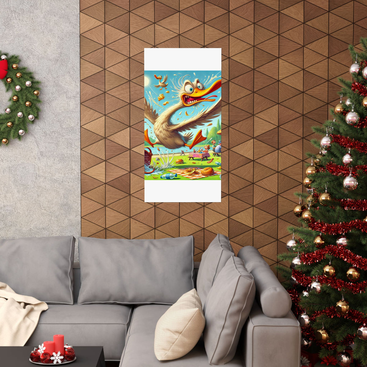 Chaotic Picnic Duck Funny Summer Wall Art Poster