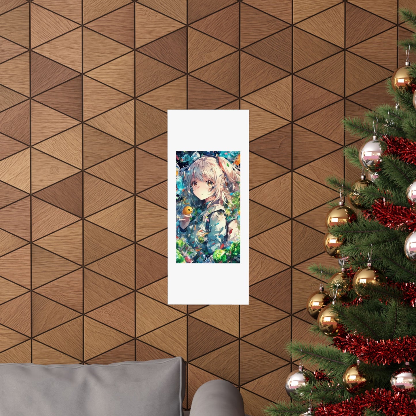 Crystal Bottle Anime Portrait Colorful Wall Poster