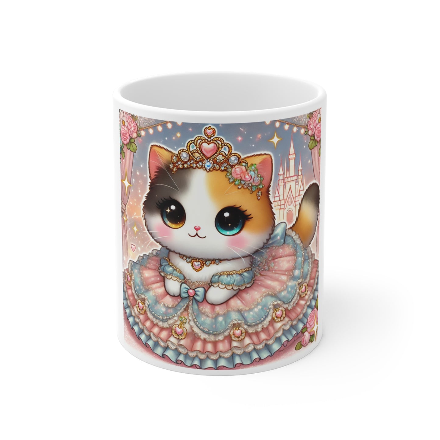Pastel Princess Calico Cat Fantasy Coffee Mug