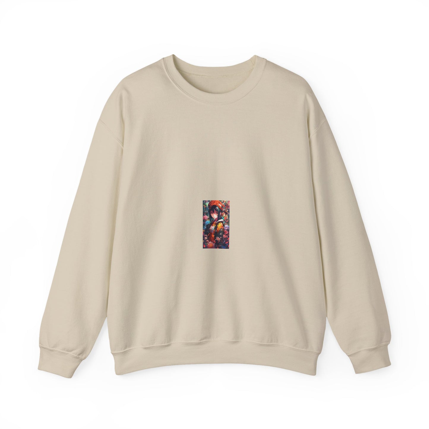 Anime Floral Forest Heroine Portrait Soft Sweatshirt
