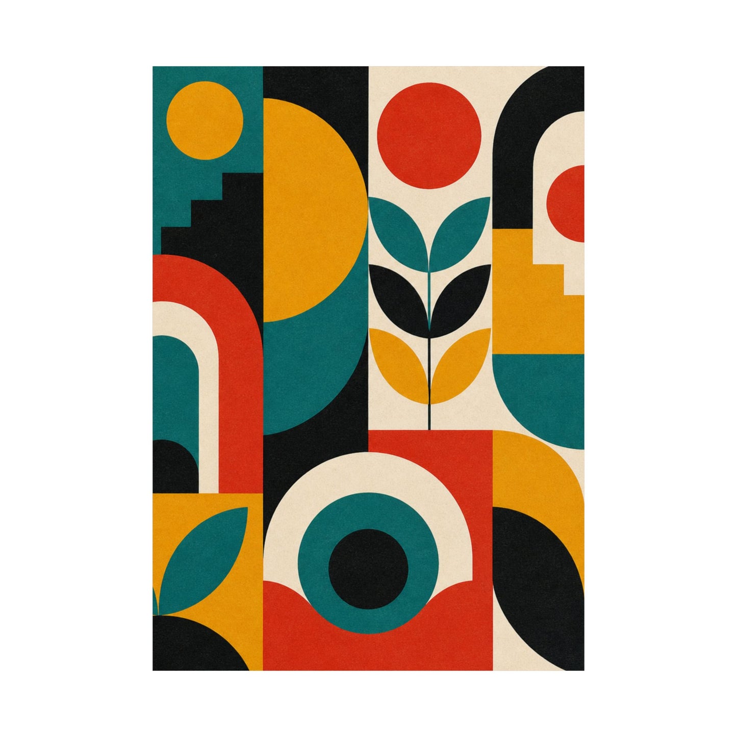 Mid Century Arches Botanical Geometric Abstract Poster