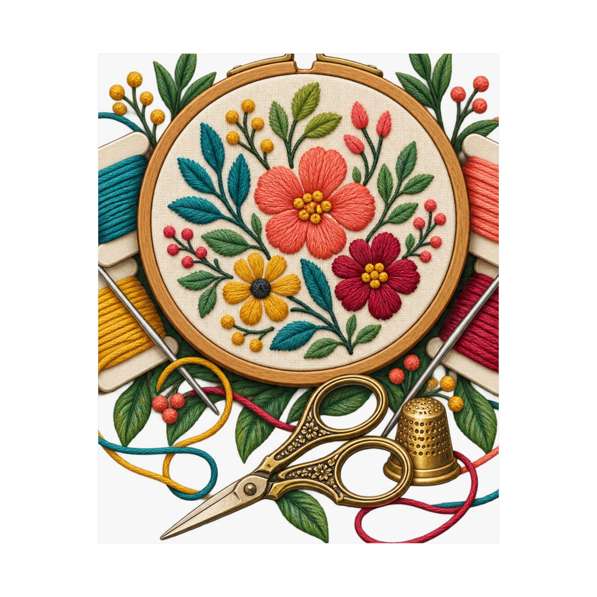 Botanical Embroidery Workshop Poster