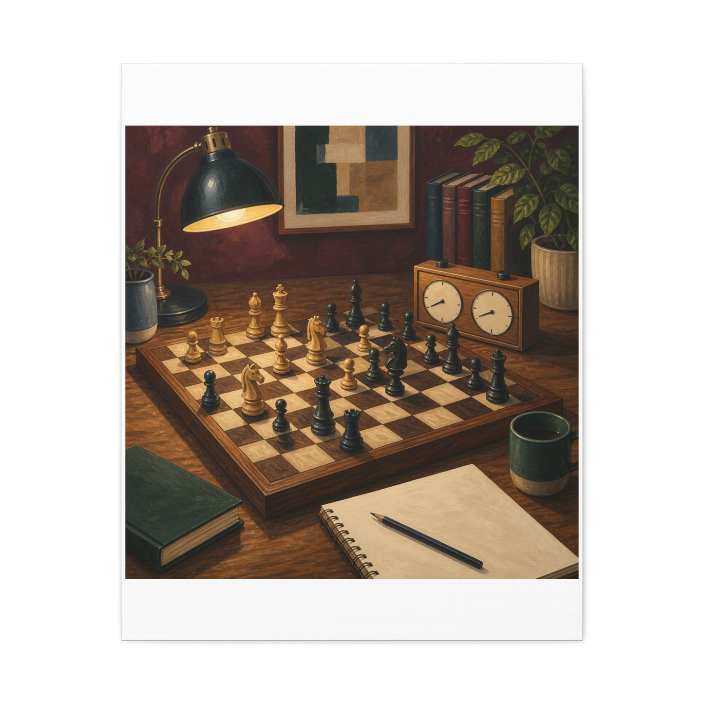 Cozy Chess Strategy Game Hobby Canvas Art